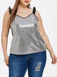 Image result for Plus Size Silver Top