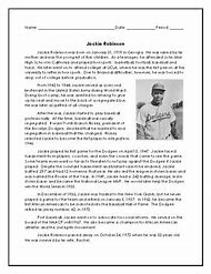 Image result for Jackie Robinson Worksheets