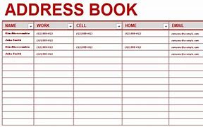 Image result for Name and Address Excel Template