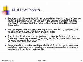 Image result for Multi-Level Index