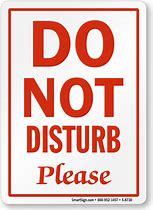 Image result for Does not disturb sign