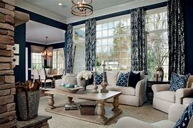 Image result for Blue Themed Traditional Living Room