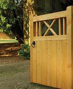 Image result for Wooden Gates with Mesh