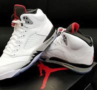 Image result for Air Jordan 5 White and Grey