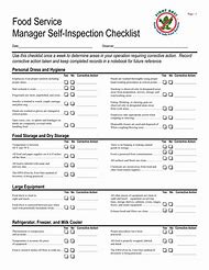 Image result for Food Safety Inspection Checklist