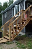 Image result for Wood Deck Stair Railing