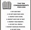 Image result for 10 Commandments Activity for Kids