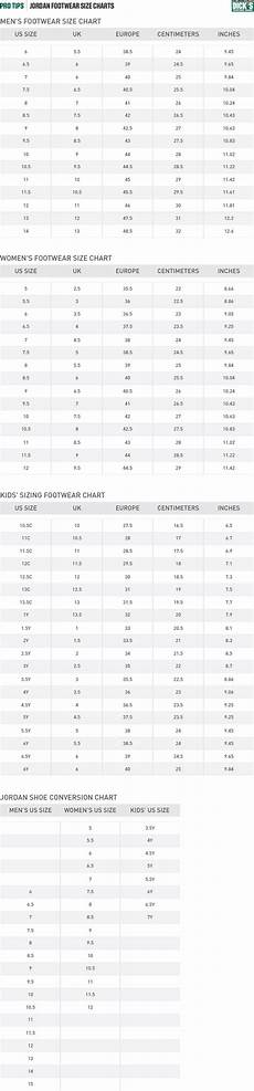Nike 174 Jordan Footwear Size Charts Pro Tips By S