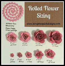 Rolled Paper Flower Sizing Chart Cricut Paper Flowers