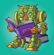 Image result for Robot Reading Book Art
