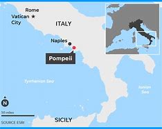 Image result for Map of Italy with Pompeii