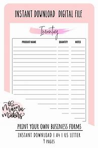 Image result for Craft Fair Free Printable Inventory Sheet