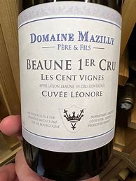 Image result for Mazilly Beaune Cent Vignes Blanc Cuvee Leonore