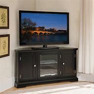 Image result for Black Wood Corner TV Stand