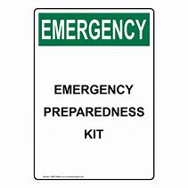 Image result for Emergency Survival Kit Sign