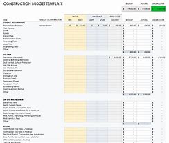 Image result for Construction Budget Template Excel