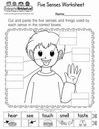 Image result for Five Senses Worksheet
