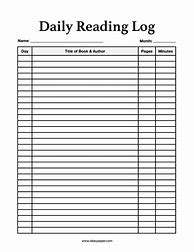 Image result for Daily Reading Log Ideas