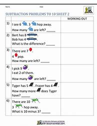 Image result for Easy Subtraction Worksheets 1st Grade