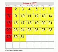 Image result for 1837 Calendar