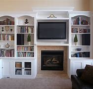 Image result for Built in Bookcase around TV