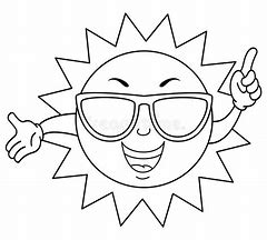 Image result for Sun with Sunglasses Outline