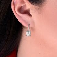 Image result for Emerald Cut Diamond Earrings