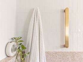 Image result for Brushed Brass Towel Rails for Bathrooms