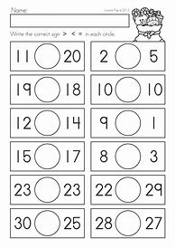 Image result for Comparing Numbers Worksheet Kindergarten