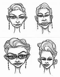Image result for Exaggerated Face Drawings