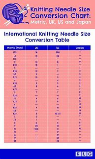 Image result for American Knitting Needle Size Chart