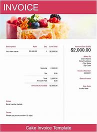 Image result for Invoice Format for Cake
