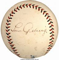 Image result for Lou Gehrig Signed Baseball