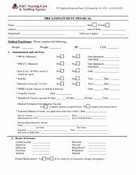 Image result for Pre Employment Physical Exam Form Template Australia