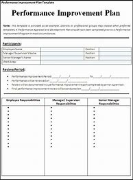 Image result for Performance Improvement Plan Template