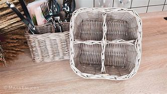 Image result for Rattan Basket Cutlery Holder