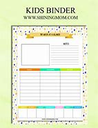 Image result for Printable Planner for Kids