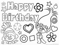 Image result for Trolls Birthday Coloring Pages Printable