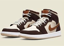 Image result for Air Jordan Brown and White