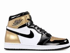 Image result for Gold and White Jordan 1 High Tops