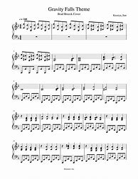 Image result for Gravity Falls Theme Piano Sheet Music