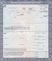 Image result for Car Title Document