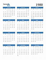 Image result for Printable Calendar 1980