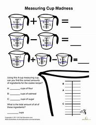 Image result for Dry Measuring Cup Worksheet