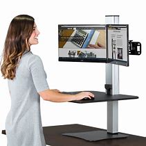 Image result for Dual Monitor Sit-Stand Desk