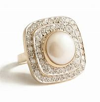 Image result for Pearl and Diamond Cocktail Ring