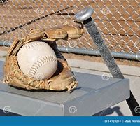 Image result for Softball Bat and Glove