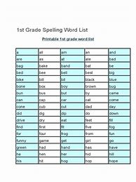 Image result for First Grade Words