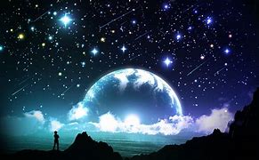 Image result for Night Sky Galaxy Moon and Stars