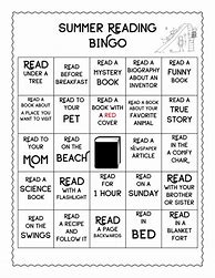 Image result for Summer Reading Bingo Printable